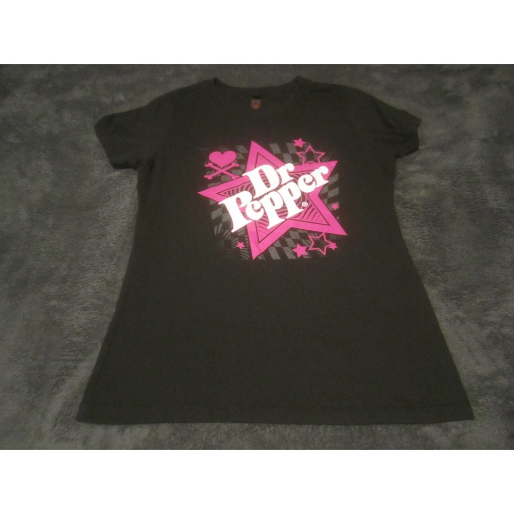 District Made Shirt Womens Medium Black Dr Pepper Short Sleeve Graphic Tee Top